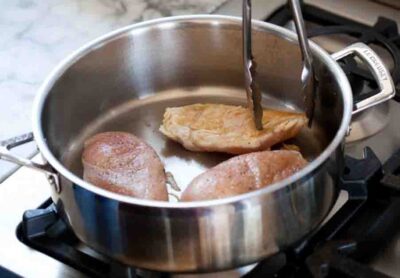 Turn the chicken breasts